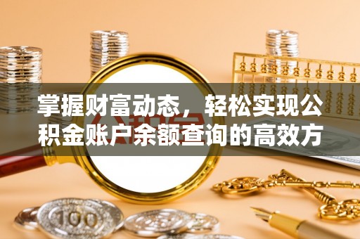 瑞芳掌握财富动态，轻松实现公积金账户余额查询的高效方法