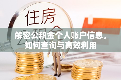 瑞芳解密公积金个人账户信息，如何查询与高效利用