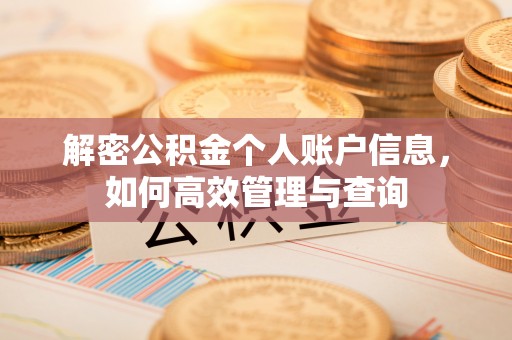 瑞芳解密公积金个人账户信息，如何高效管理与查询