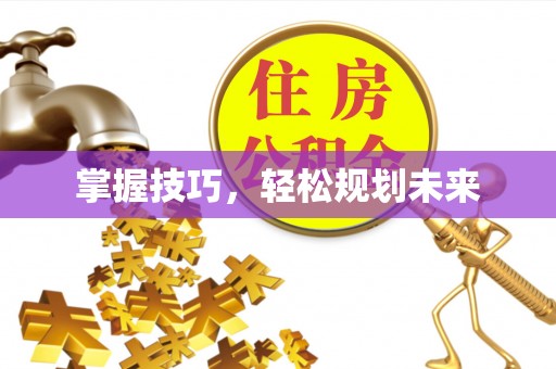 瑞芳掌握技巧，轻松规划未来